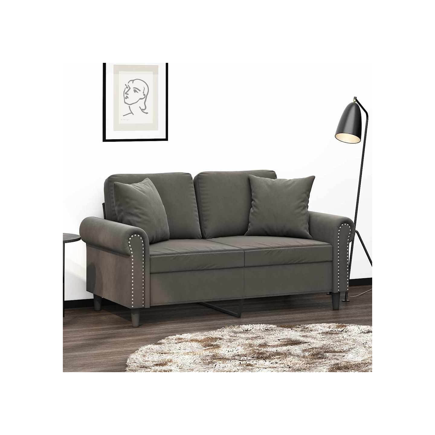 Coussins décoratifs lot de 2 Gris foncé 40x40 cm Velours