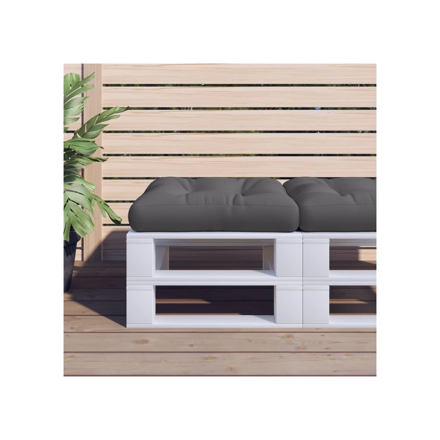Coussin de palette anthracite 58x58x10 cm tissu