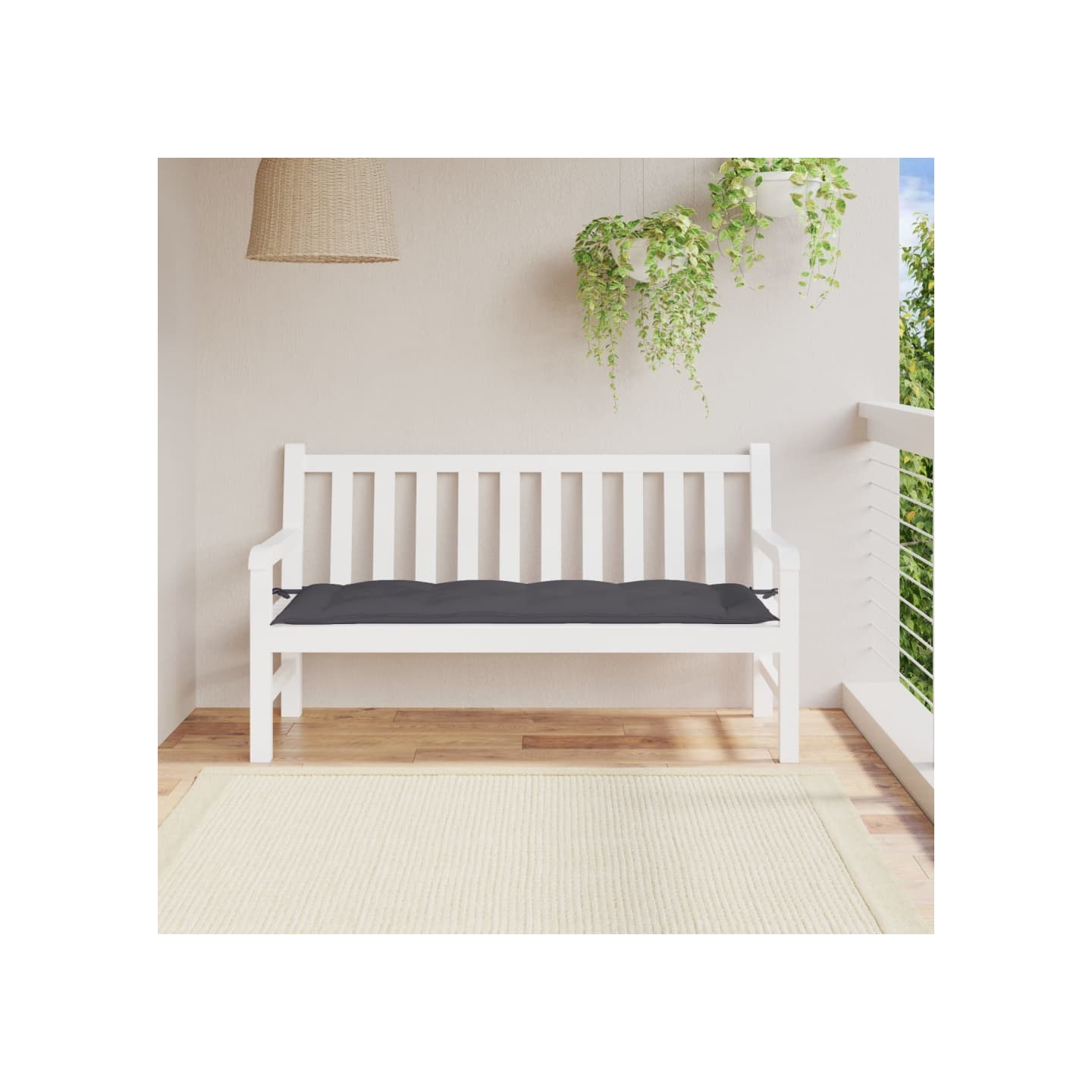 Coussin de banc de jardin anthracite 150x50x7 cm tissu oxford