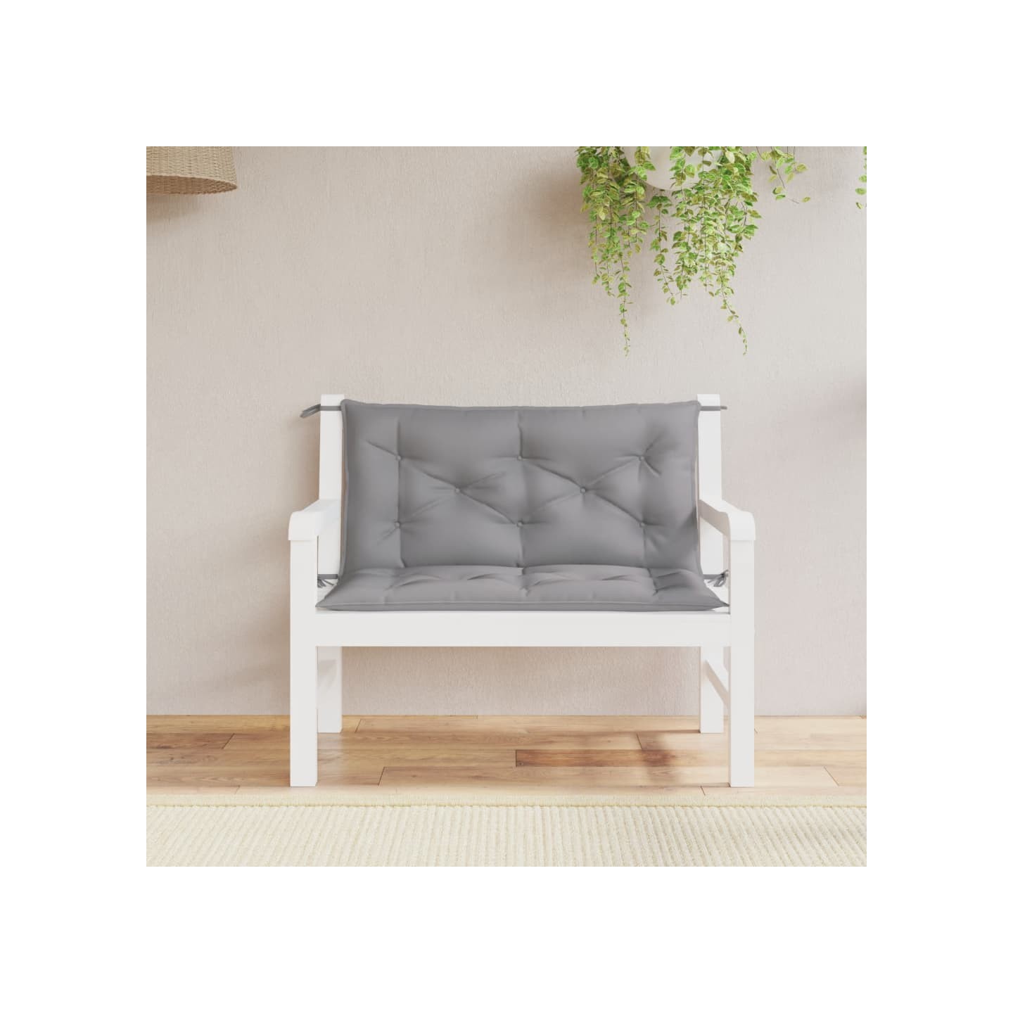 Coussins de banc jardin lot de 2 gris 100x50x7 cm tissu Oxford