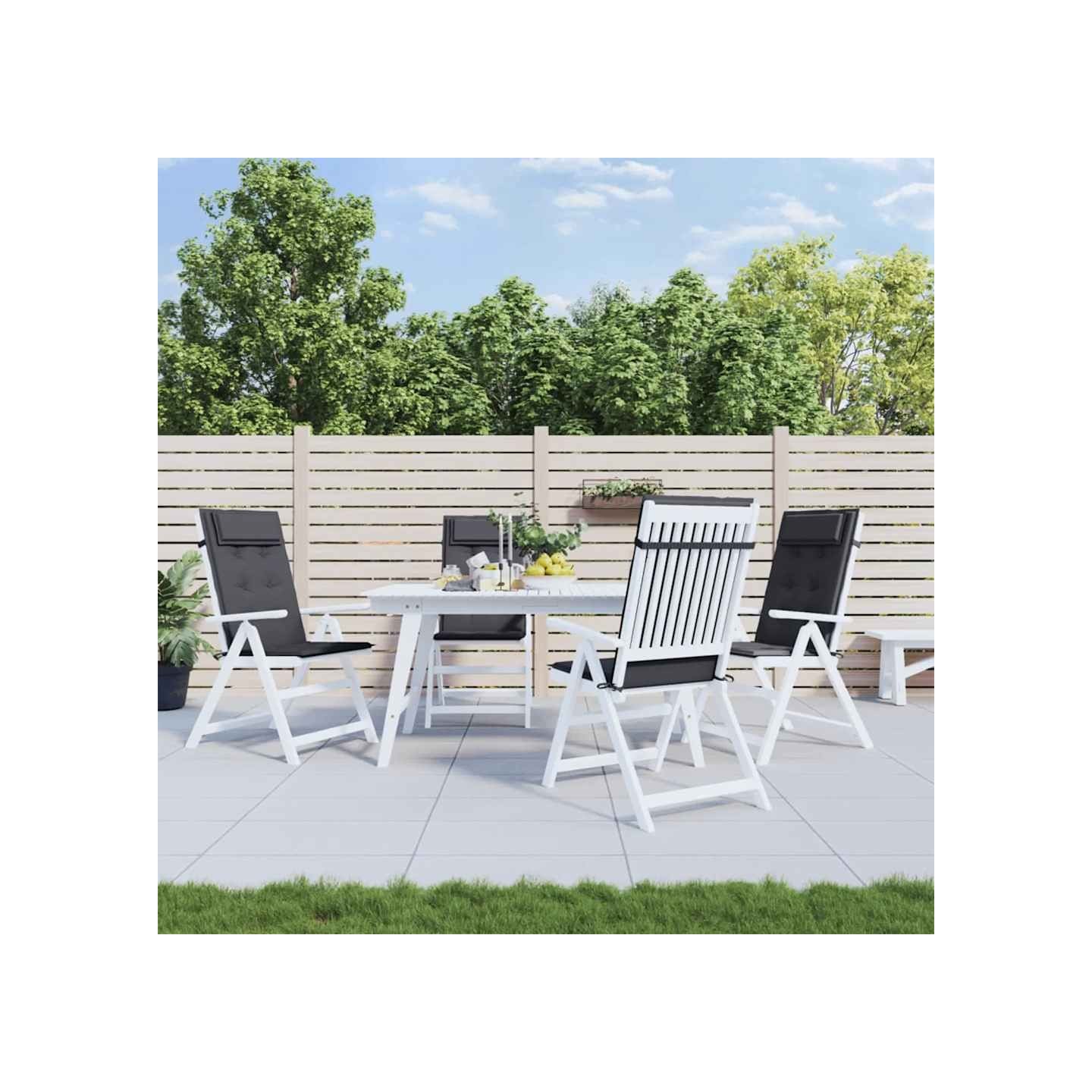 Coussins de chaise à dossier haut lot de 4 anthracite