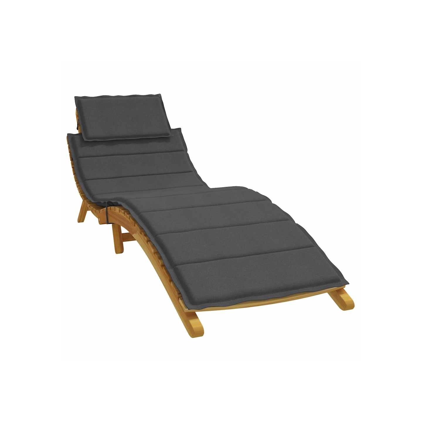 Coussin de chaise longue anthracite mélangé 186x58x4 cm tissu