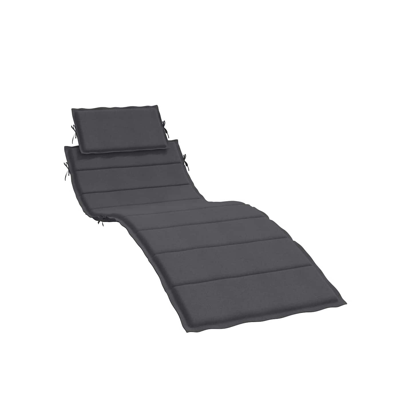 Coussin de chaise longue anthracite mélangé 186x58x4 cm tissu
