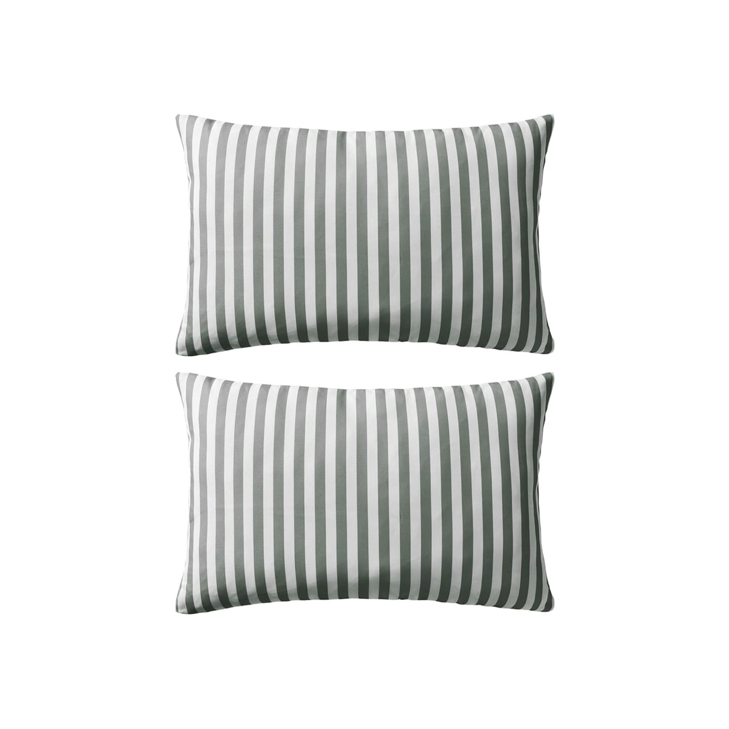 Oreiller d'extérieur lot de 2 Impression rayure 60 x 40 cm Gris