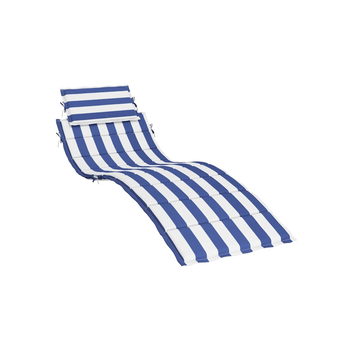 Coussin de chaise longue rayures bleues/blanches tissu oxford