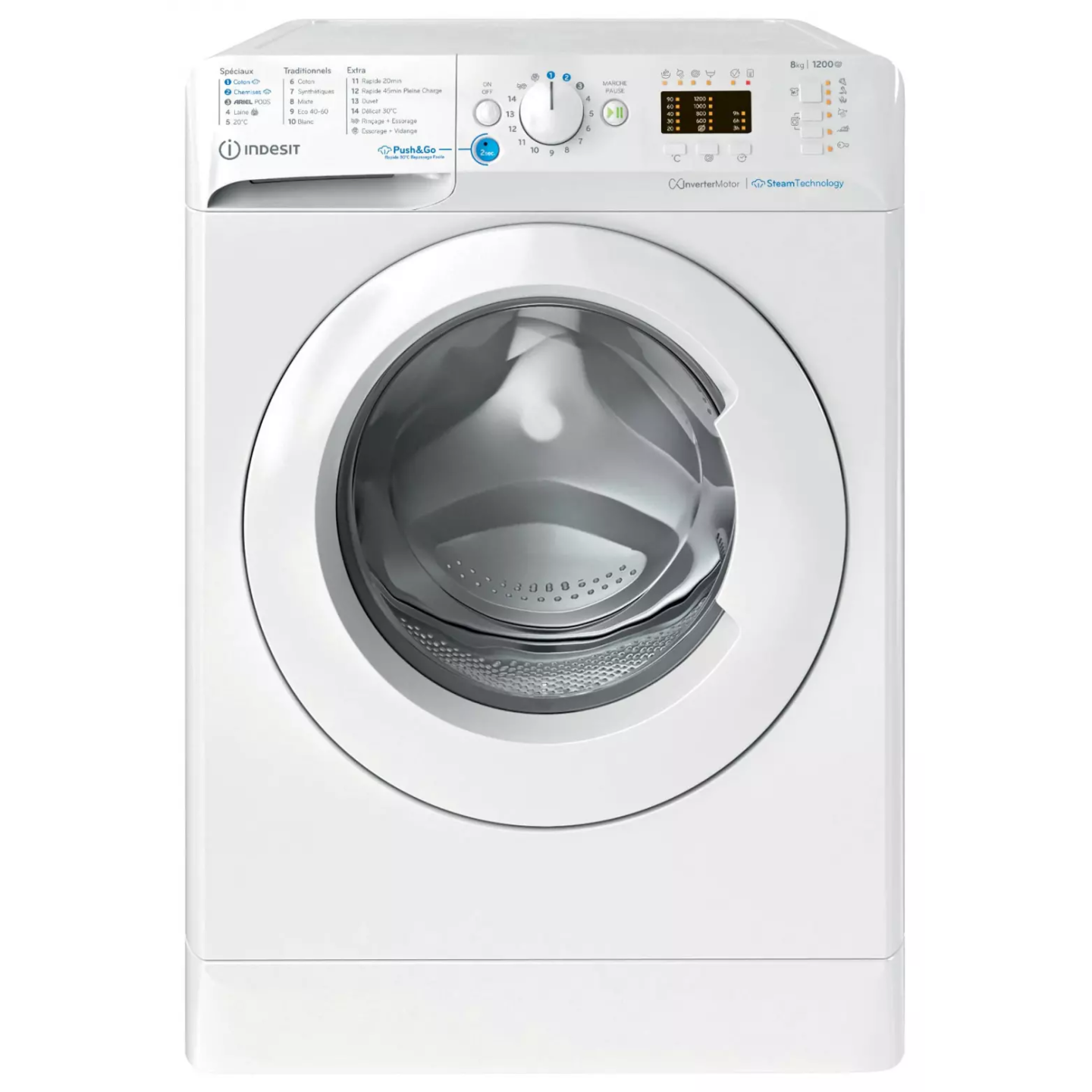 Lave-linge Indesit BWA81295XWVFR 8 kg vapeur | Nimestore