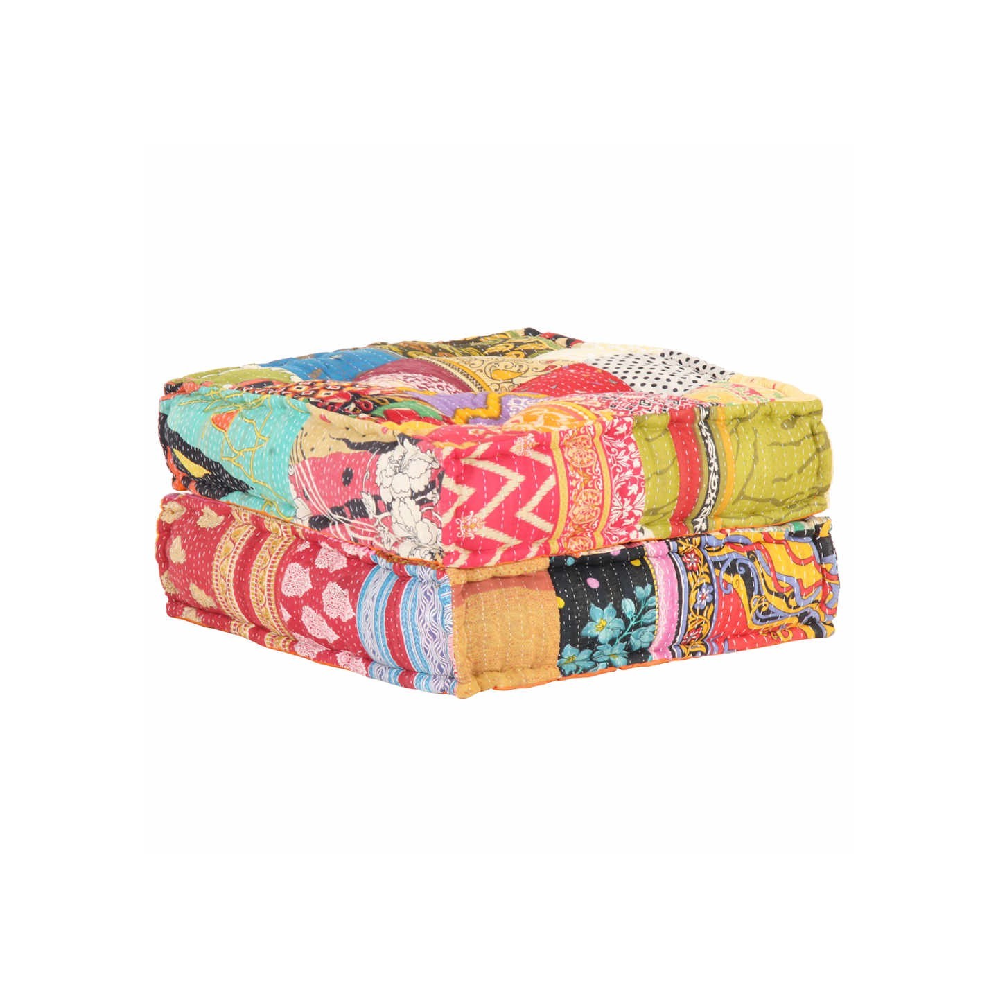 Pouf 60x70x36 cm Patchwork Tissu