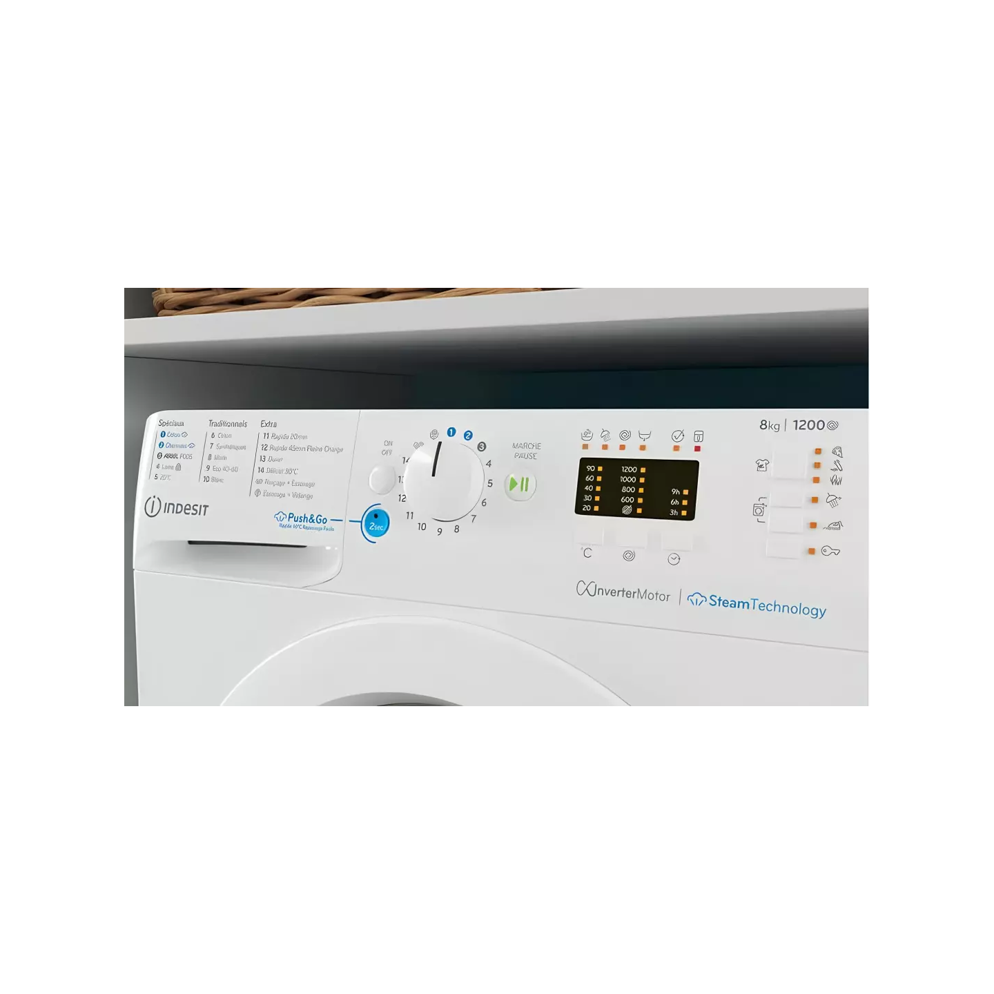 Lave-linge Indesit BWA81295XWVFR 8 kg vapeur | Nimestore