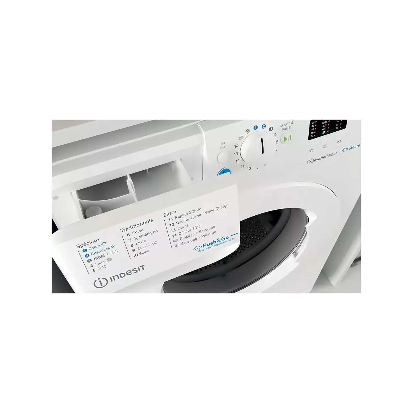 Lave-linge Indesit BWA81295XWVFR 8 kg vapeur | Nimestore