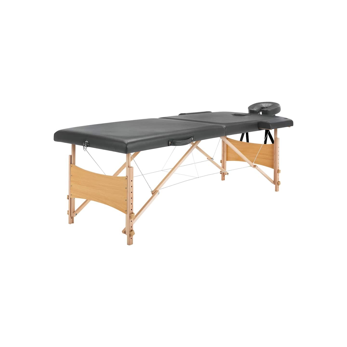 Table de massage avec 2 zones Cadre en bois Anthracite 186x68cm