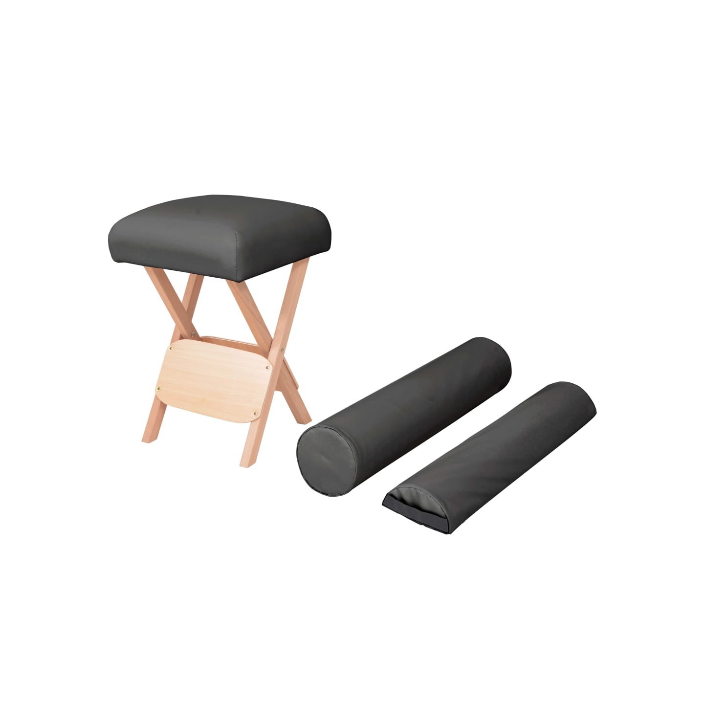 Tabouret de massage pliant siège 12 cm d'épaisseur 2 traversins
