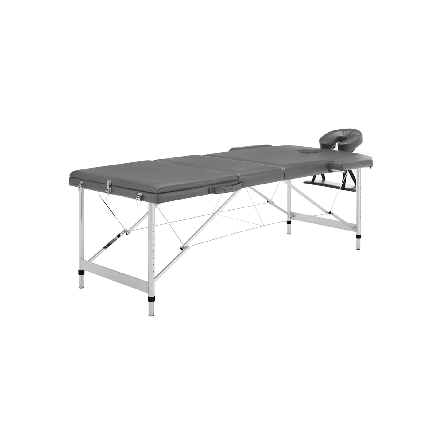 Table de massage 3 zones Cadre en aluminium Anthracite 186x68cm