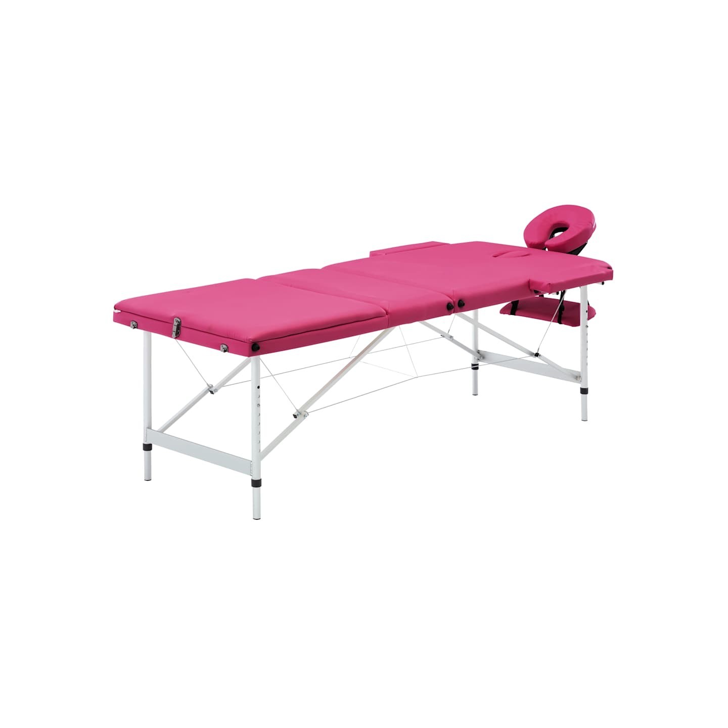 Table de massage pliable 3 zones Aluminium Rose
