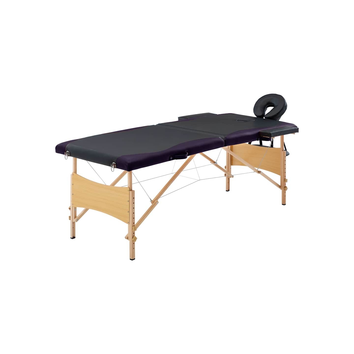 Table de massage pliable 2 zones Bois Noir