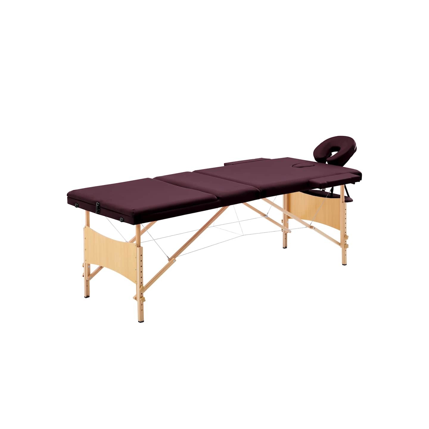 Table de massage pliable 3 zones Violet vin