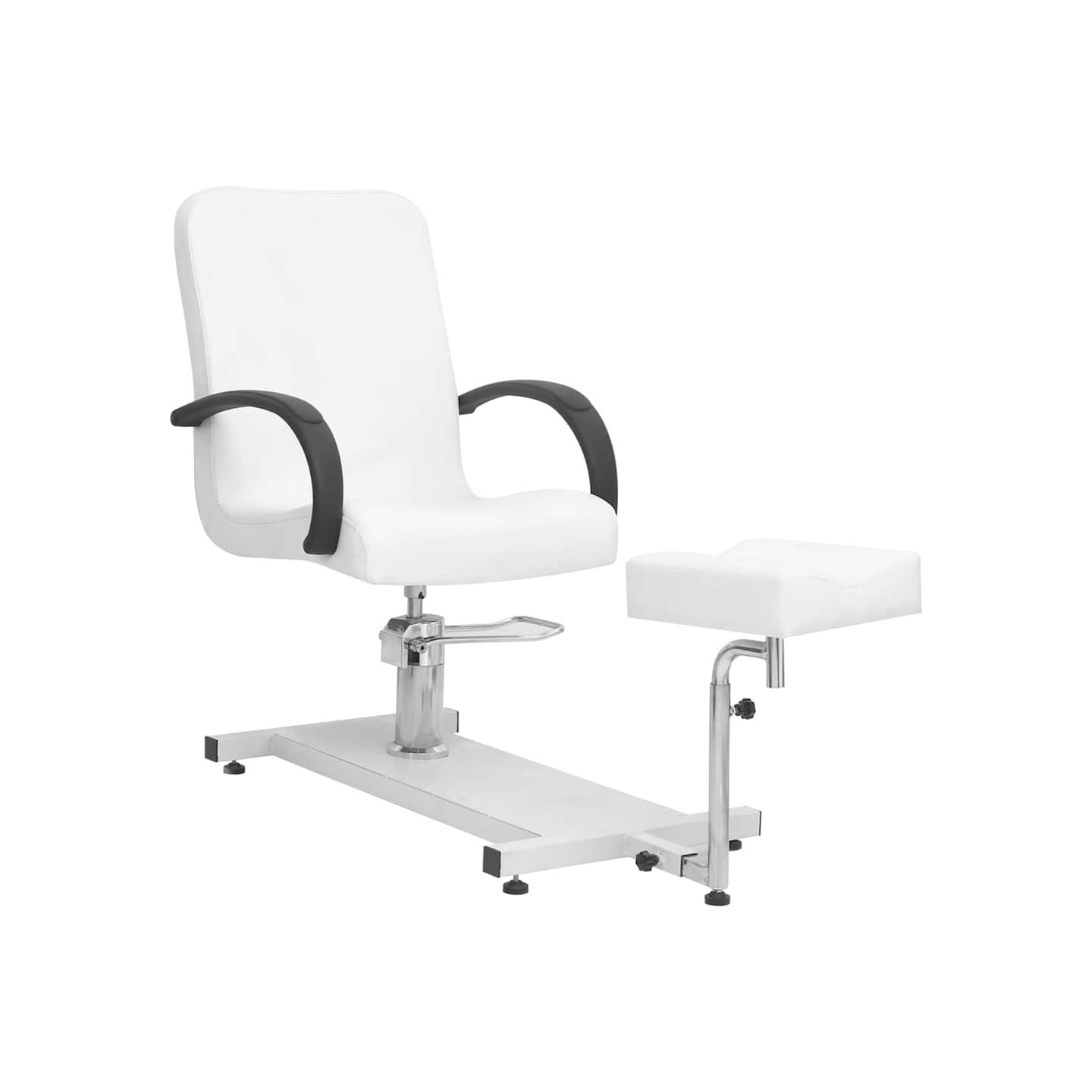 Fauteuil de massage et repose-pied Blanc 127x60x98cm Similicuir