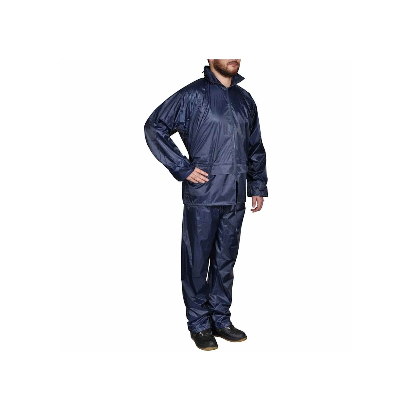 Combinaison de pluie avec capuche 2 pièces Bleu marine L