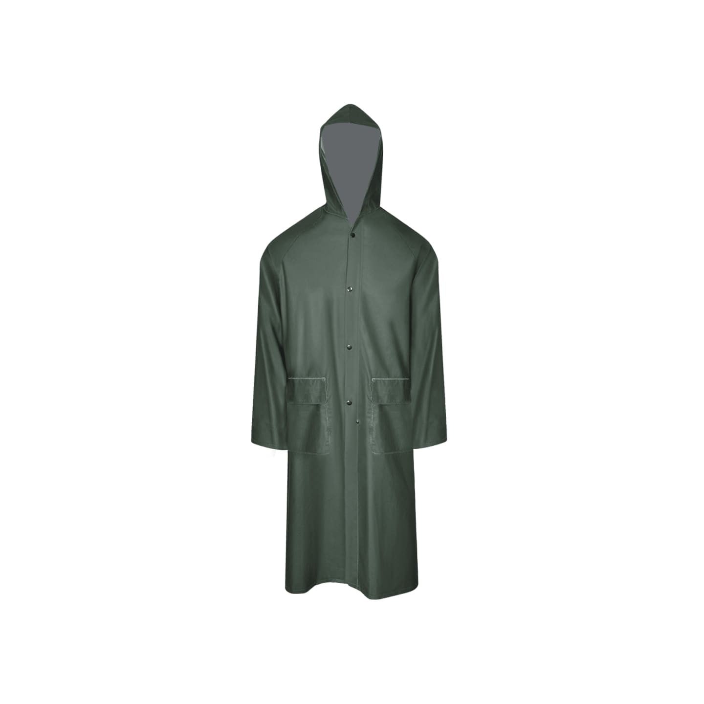 Manteau de pluie long imperméable résistant à capuche vert L