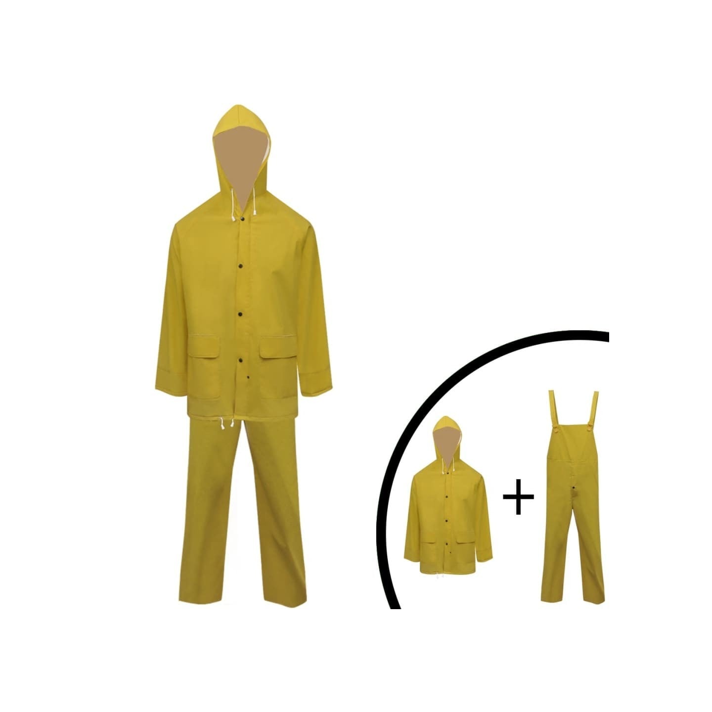 Combinaison de pluie 2 pcs imperméable résistante à capuche L