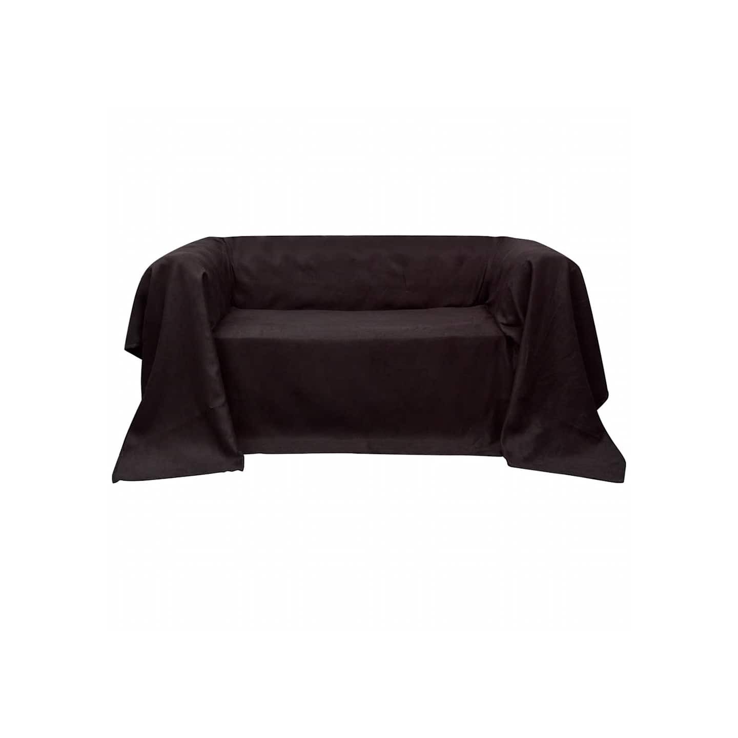 Housse de canapé Micro-suède Marron 210x280 cm