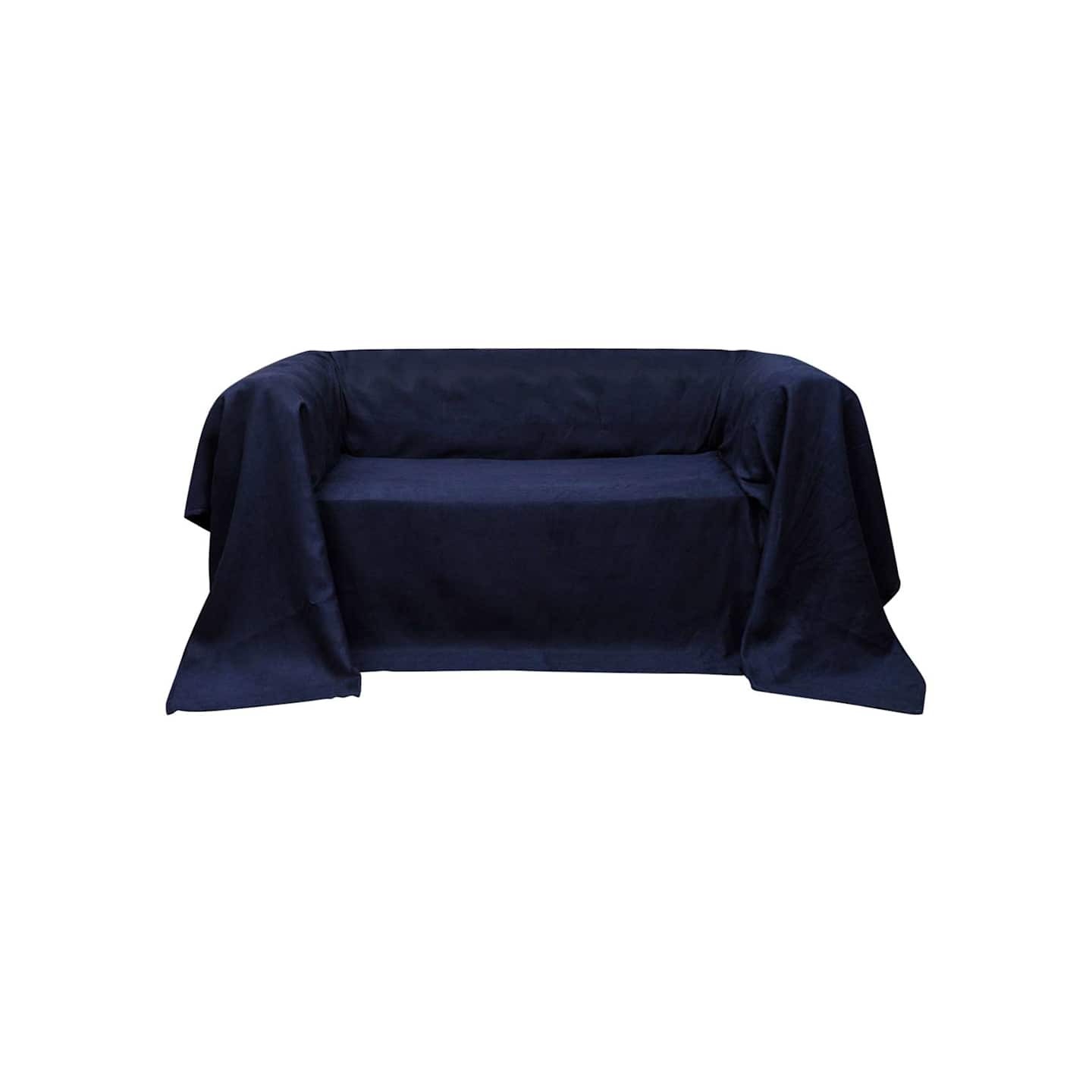 Housse de canapé Micro-suède Bleu marine 140x210 cm