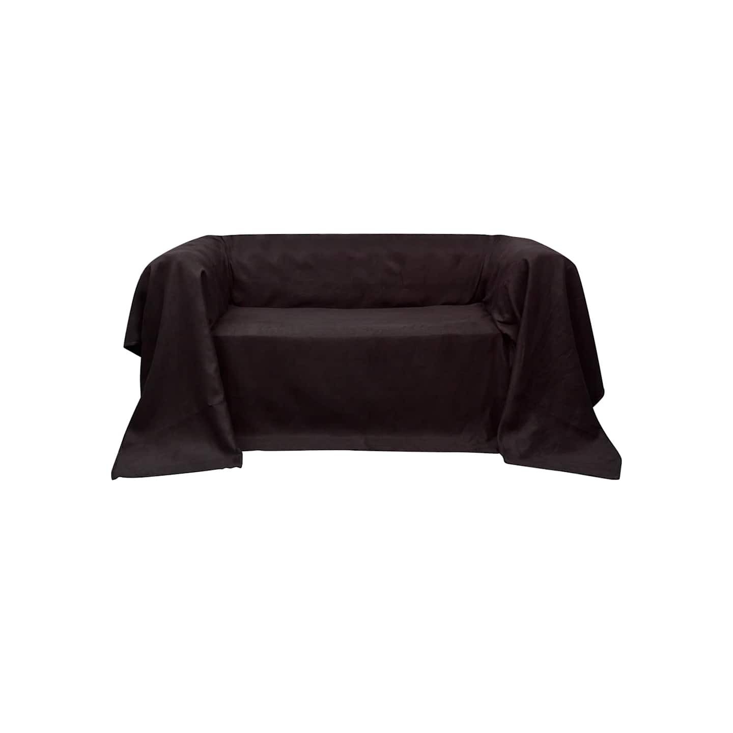 Housse de canapé Micro-suède Marron 270x350 cm