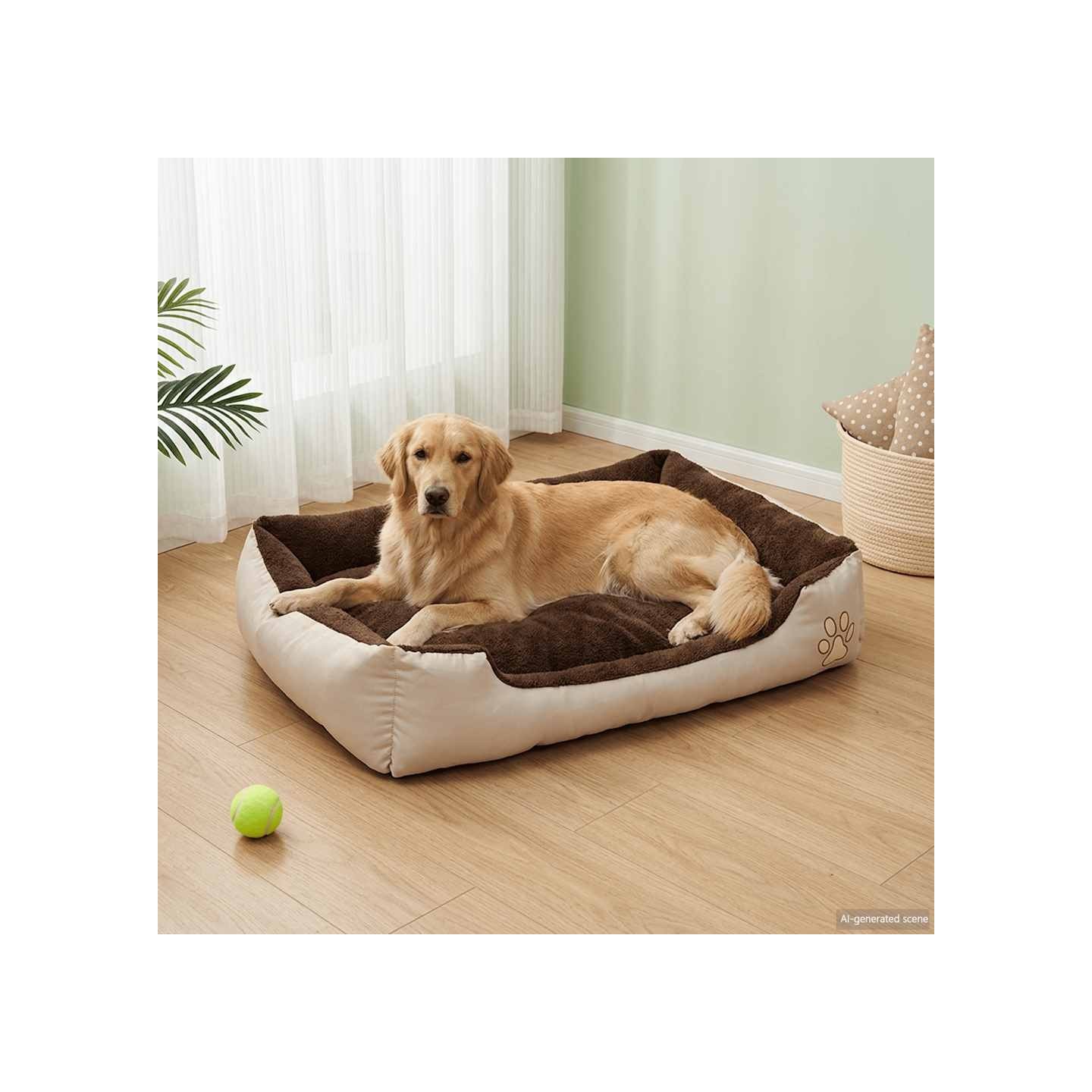 Lit pour chiens Beige et marron XXL