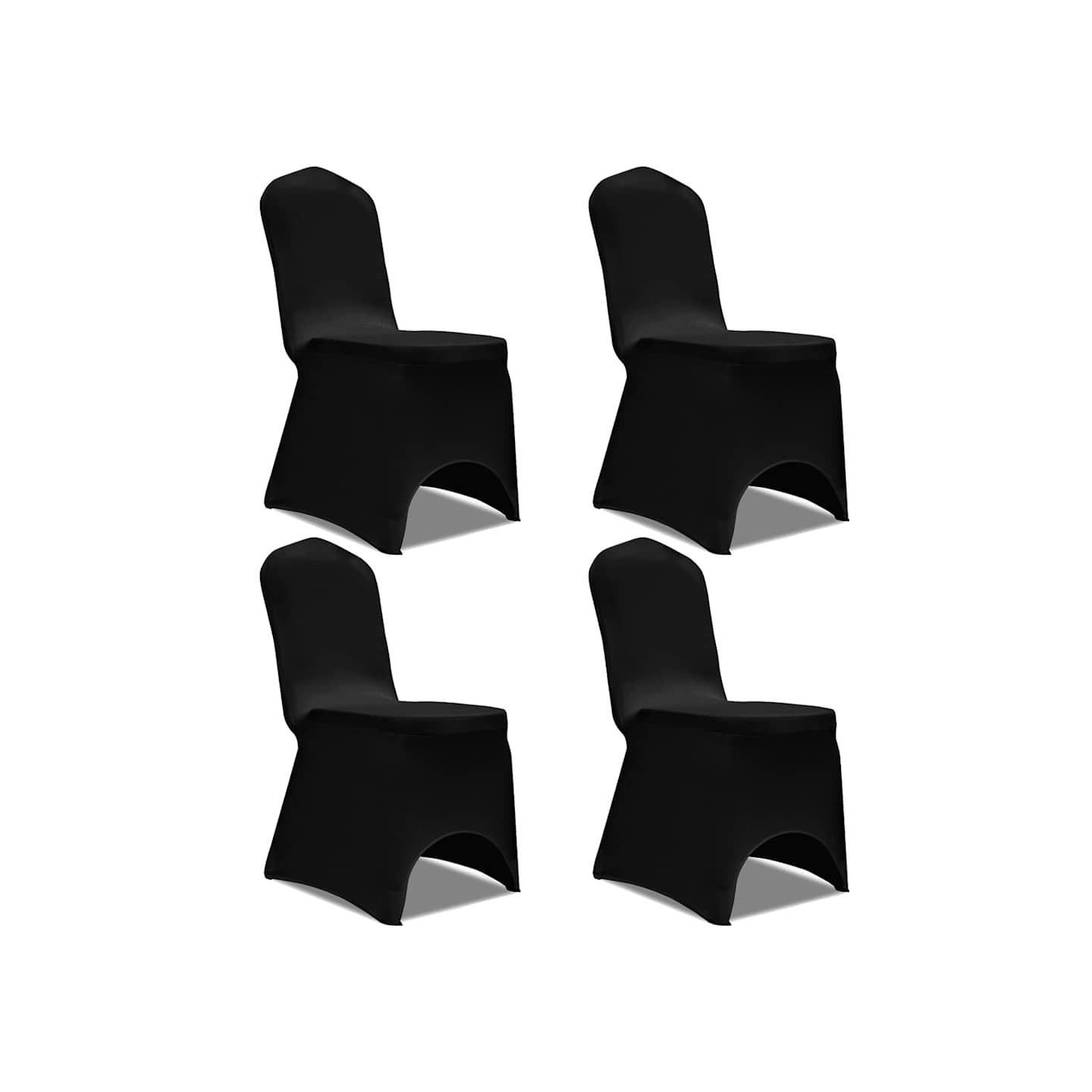 Housse de chaise extensible 4 pcs Noir