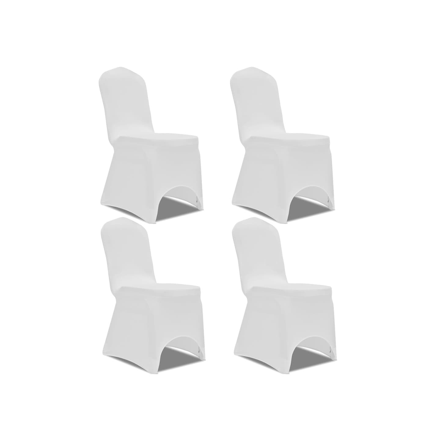 Housse de chaise extensible 4 pcs Blanc