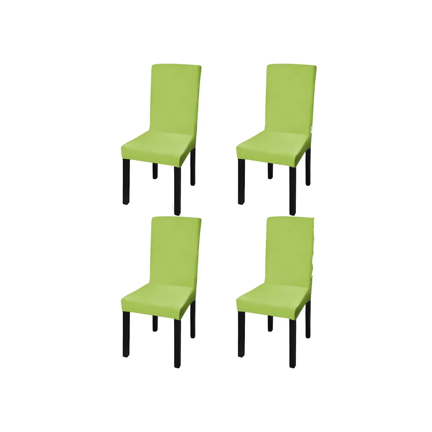 Housse de chaise droite extensible 4 pcs vert