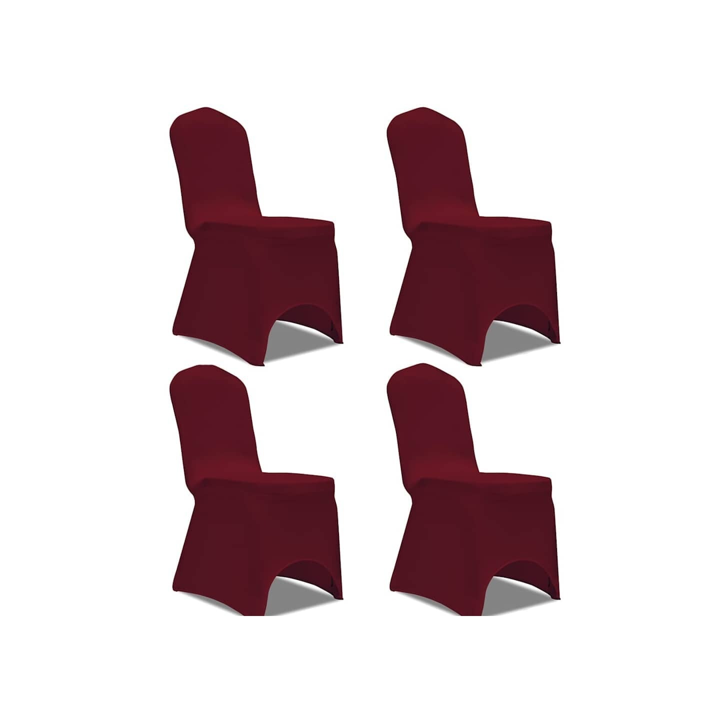 Housse de chaise extensible 4 pcs Bordeaux