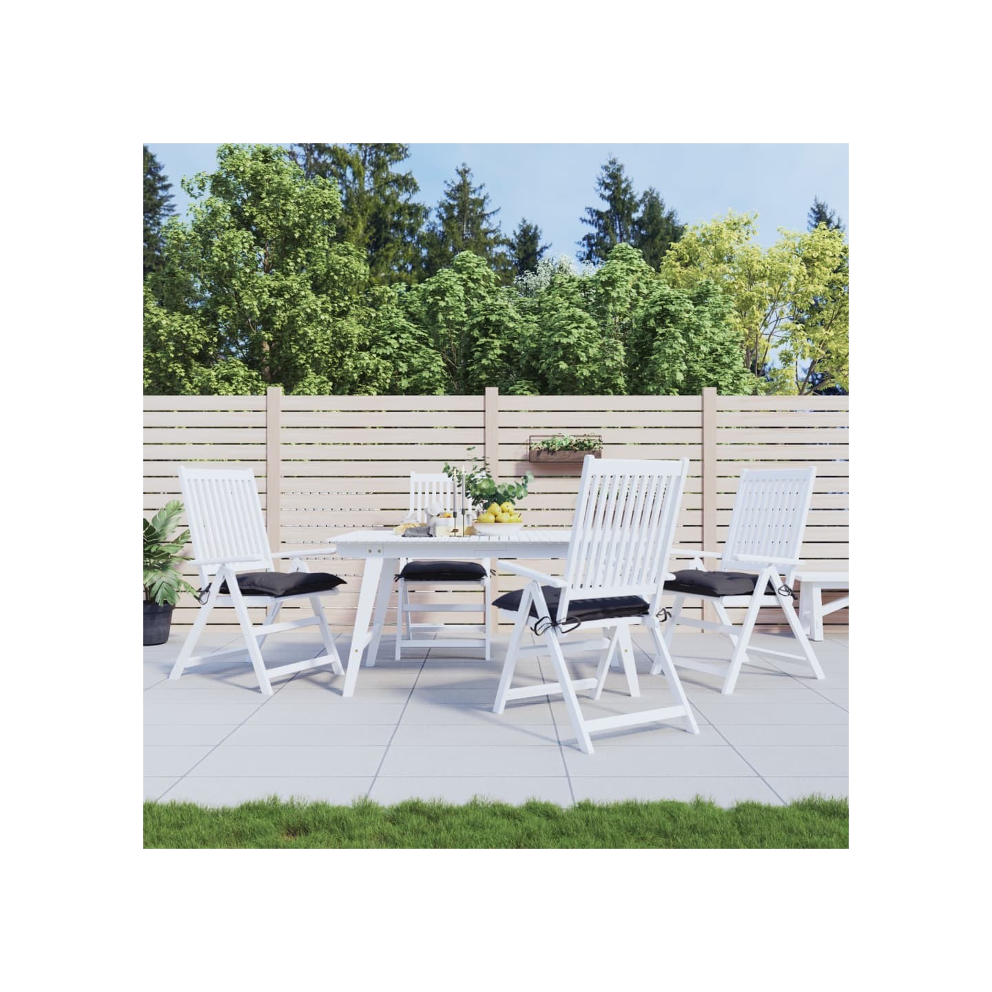 Coussins de chaise lot de 4 anthracite 50x50x7 cm tissu oxford