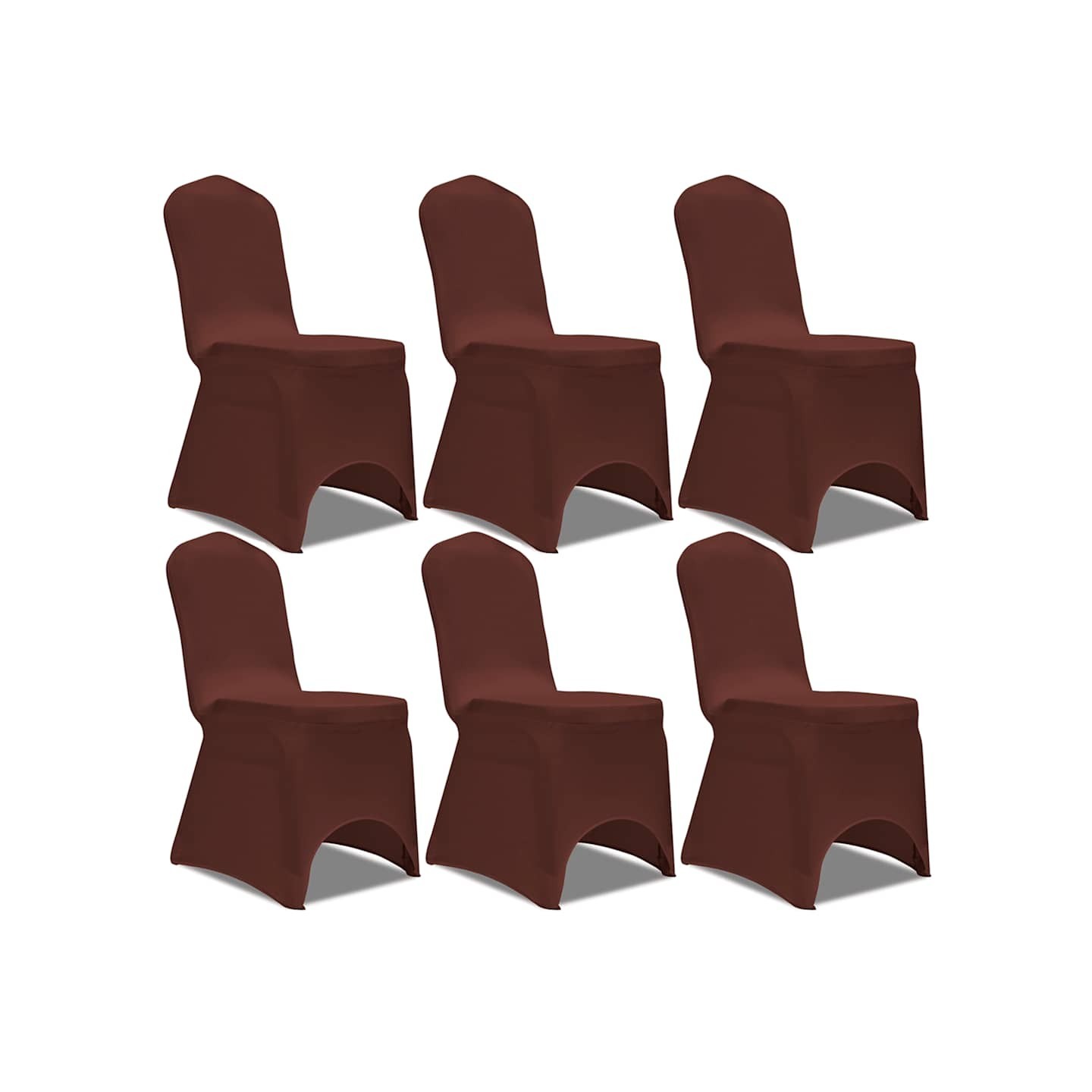 Housse de chaise extensible 6 pcs marron