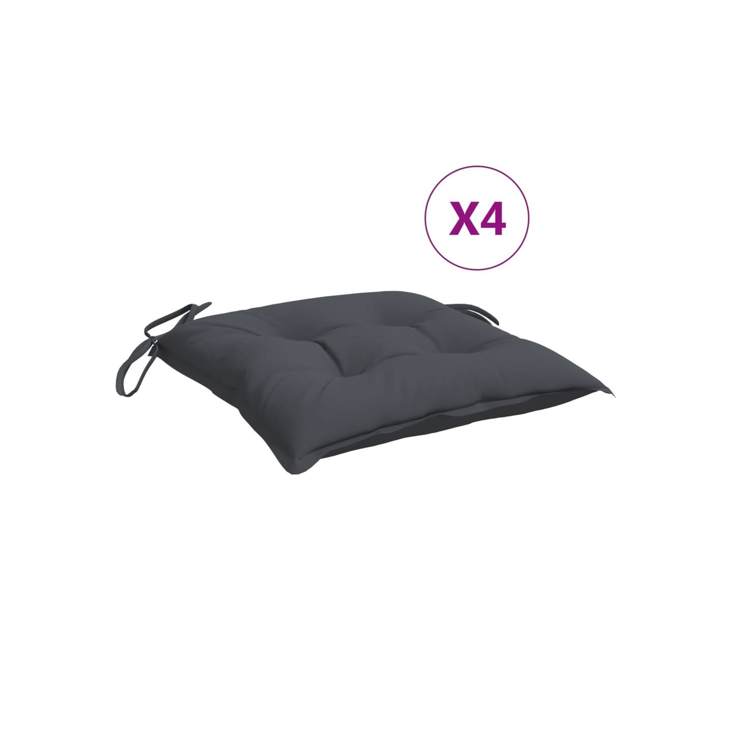 Coussins de chaise lot de 4 anthracite 50x50x7 cm tissu oxford