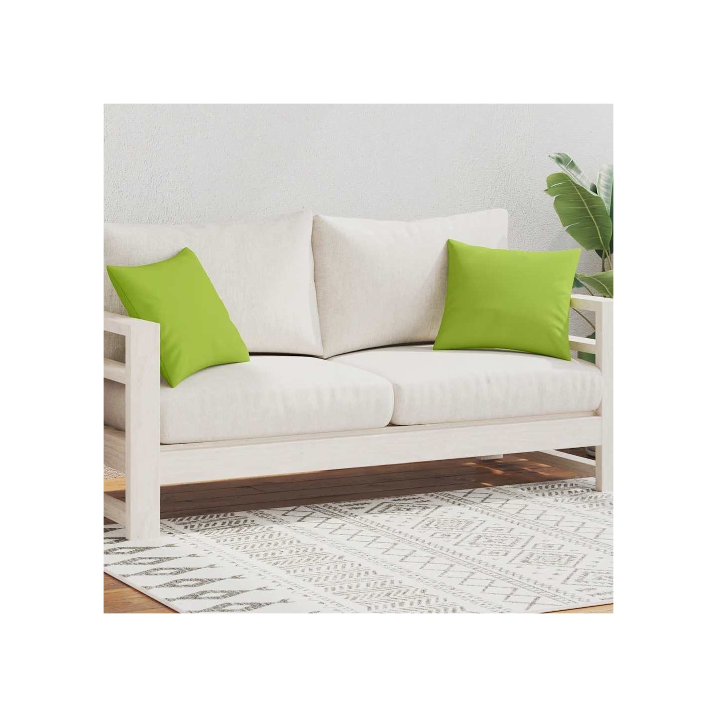 Oreiller d'extérieur lot de 2 45 x 45 cm Vert pomme