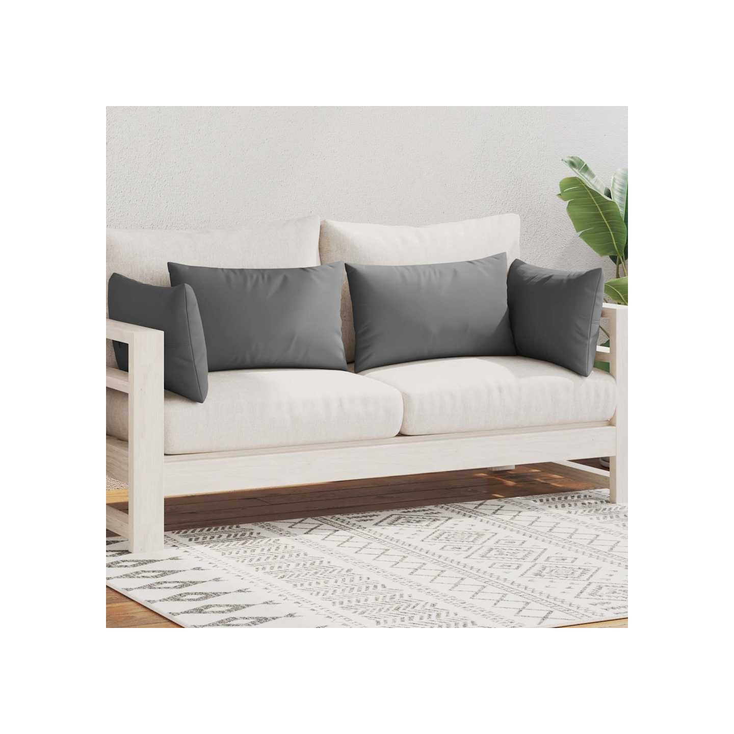 Oreiller d'extérieur lot de 4 60 x 40 cm Gris