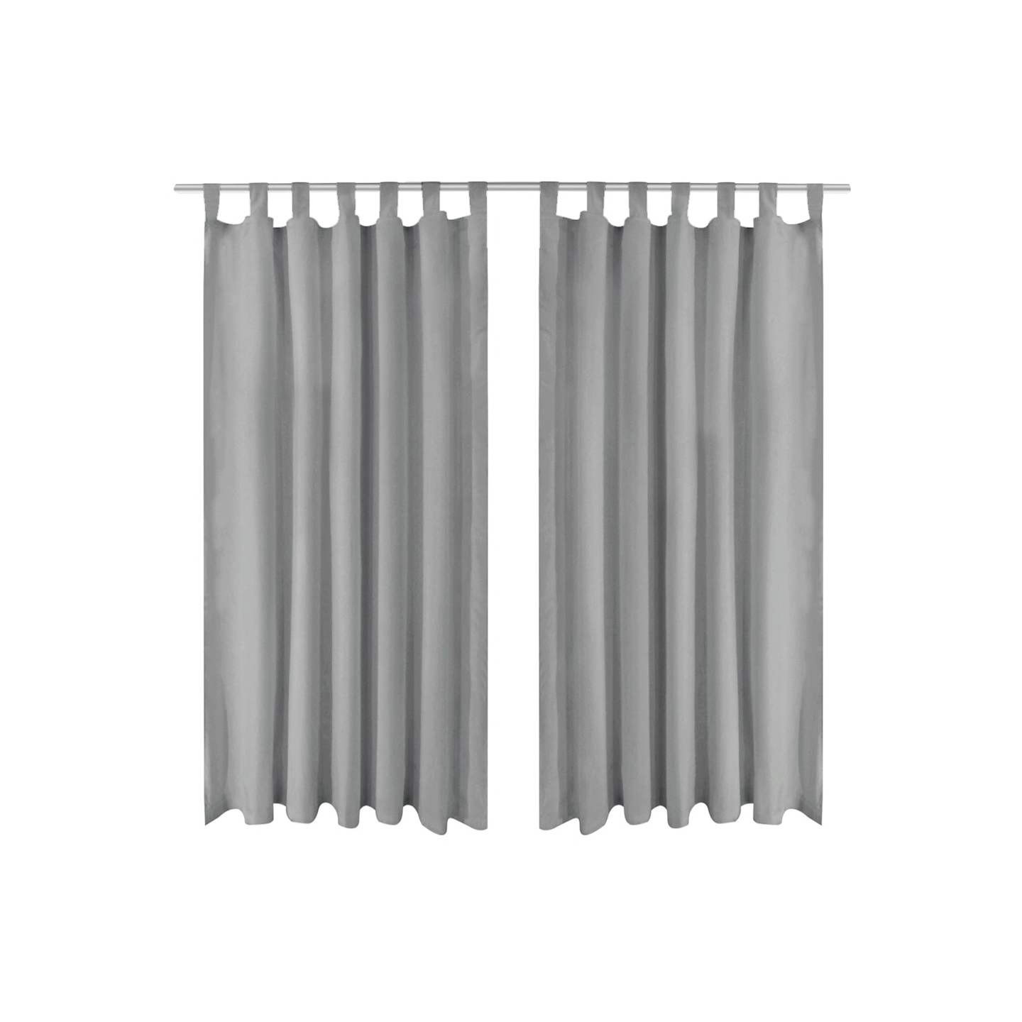 Rideau occultant avec boucles 2 pcs 140 x 225 cm Gris
