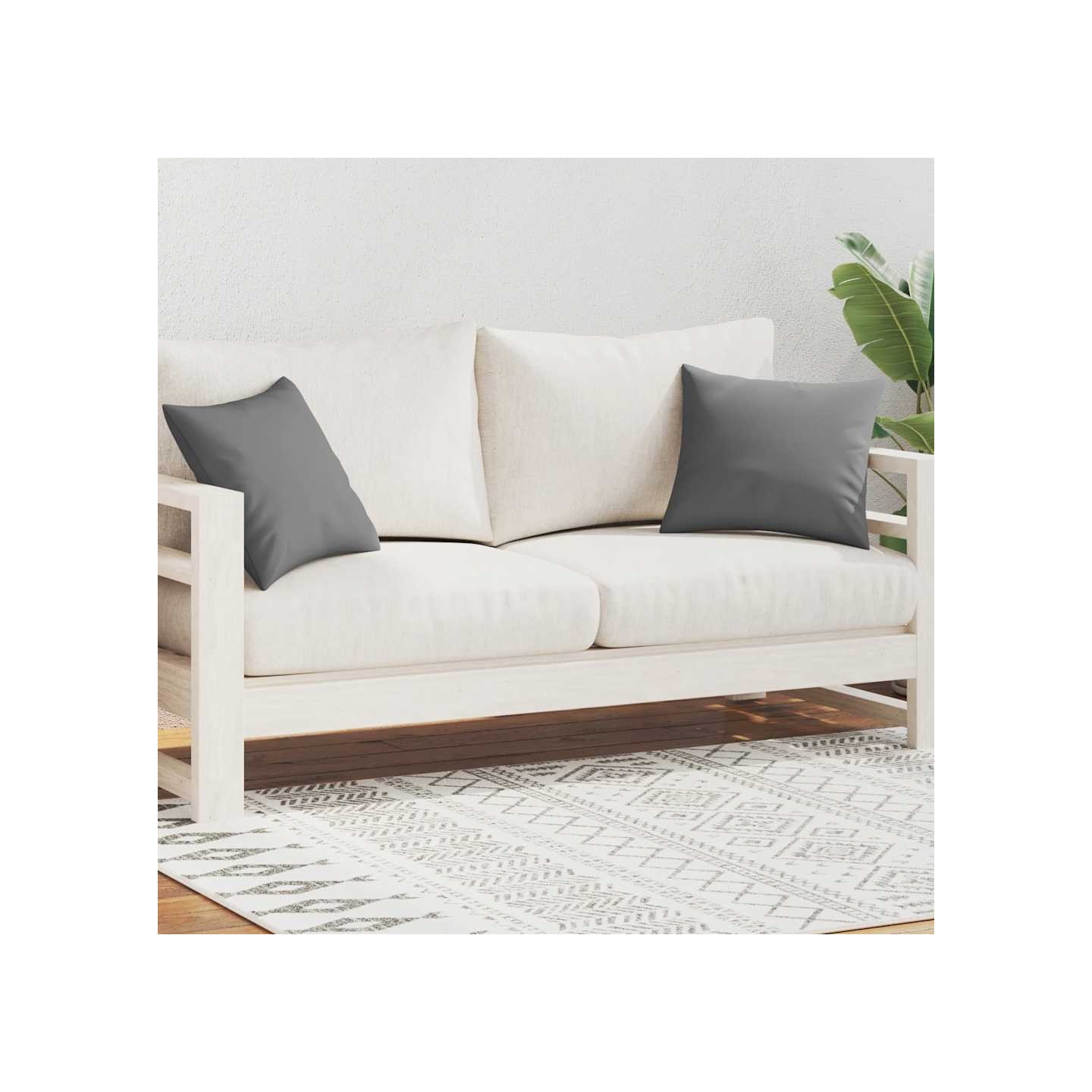 Oreiller d'extérieur lot de 2 45 x 45 cm Gris