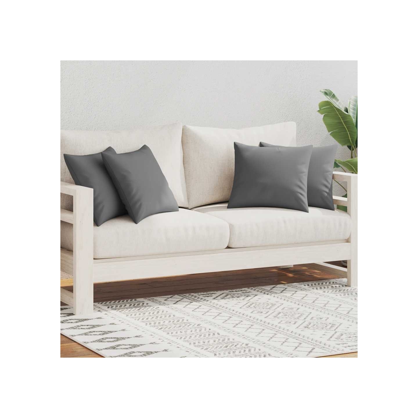 Oreiller d'extérieur lot de 4 45 x 45 cm Gris