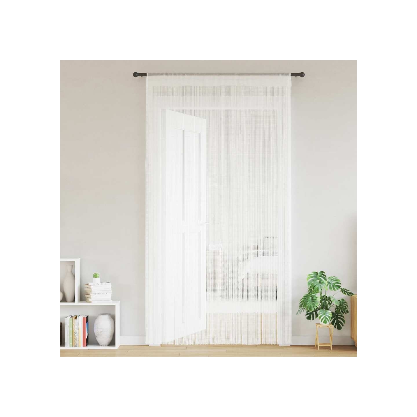 Rideau en fils 2 pcs 100 x 250 cm Blanc
