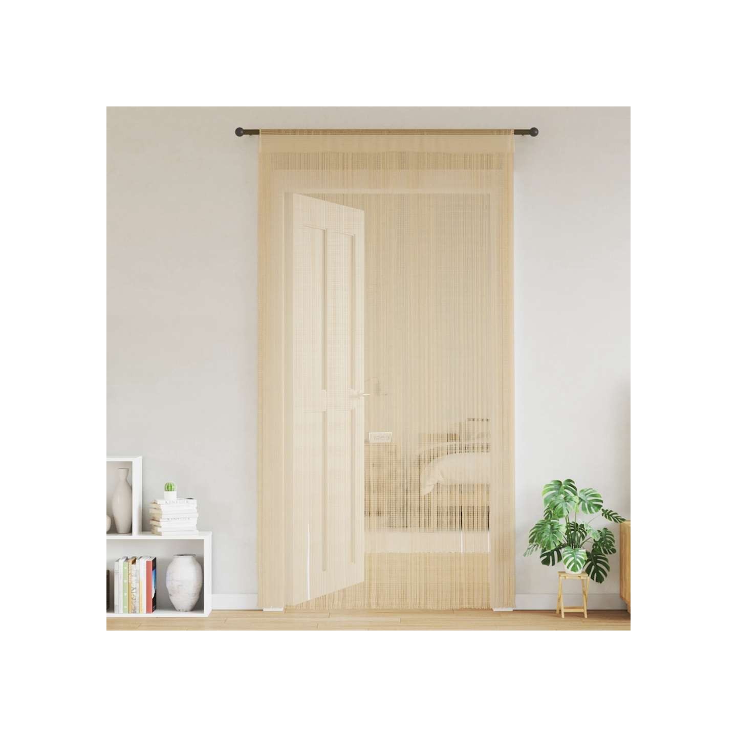 Rideau en fils 2 pcs 100 x 250 cm Beige