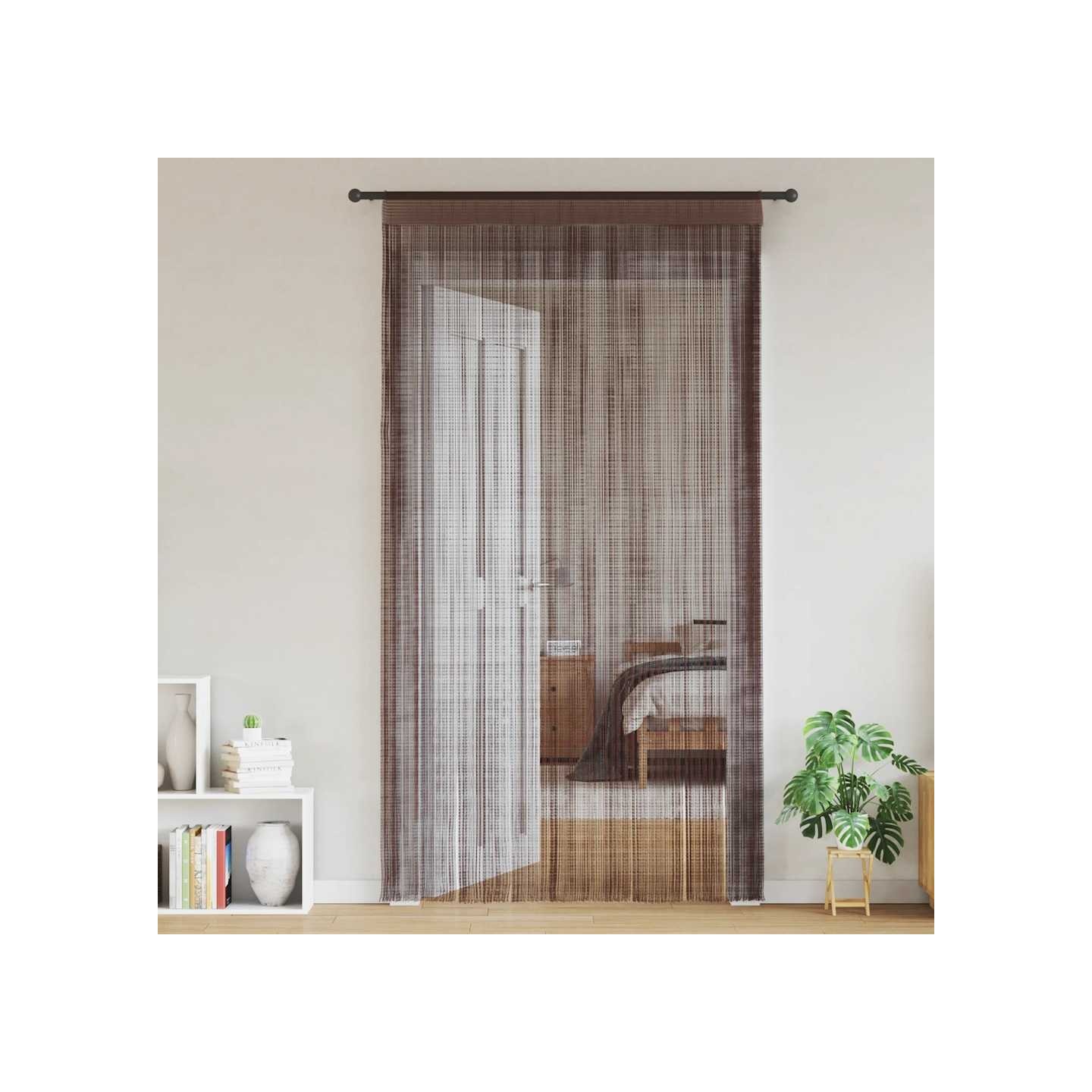 Rideau en fils 2 pcs 140 x 250 cm Marron