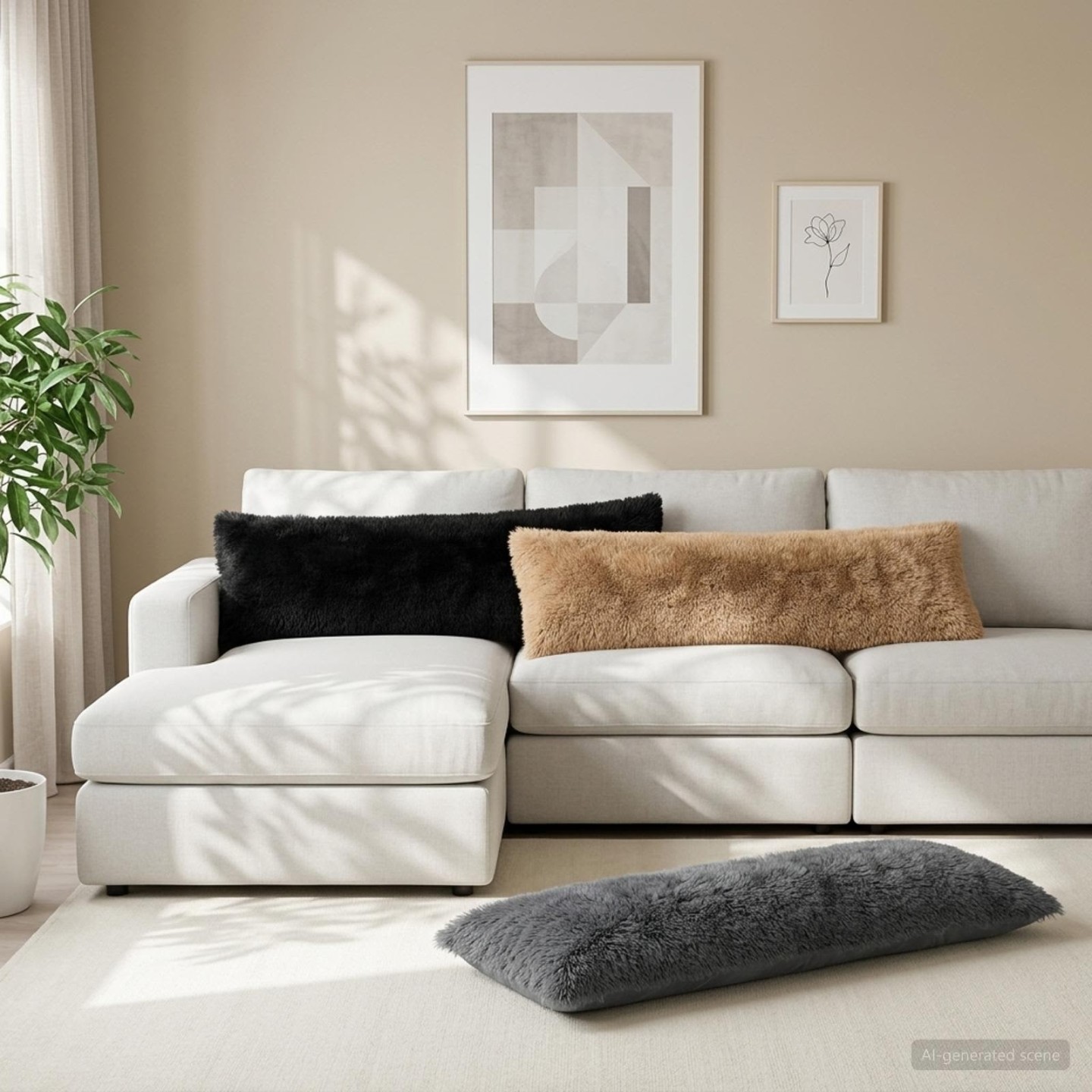 Coussin HEERLEN Noir 40 x 145 cm Fleece PV