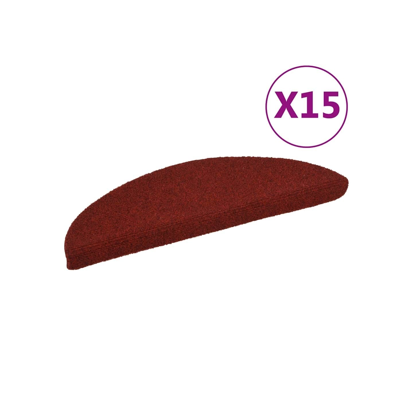Tapis d'escalier autocollants 15 pcs 56x17x3 cm Rouge bordeaux