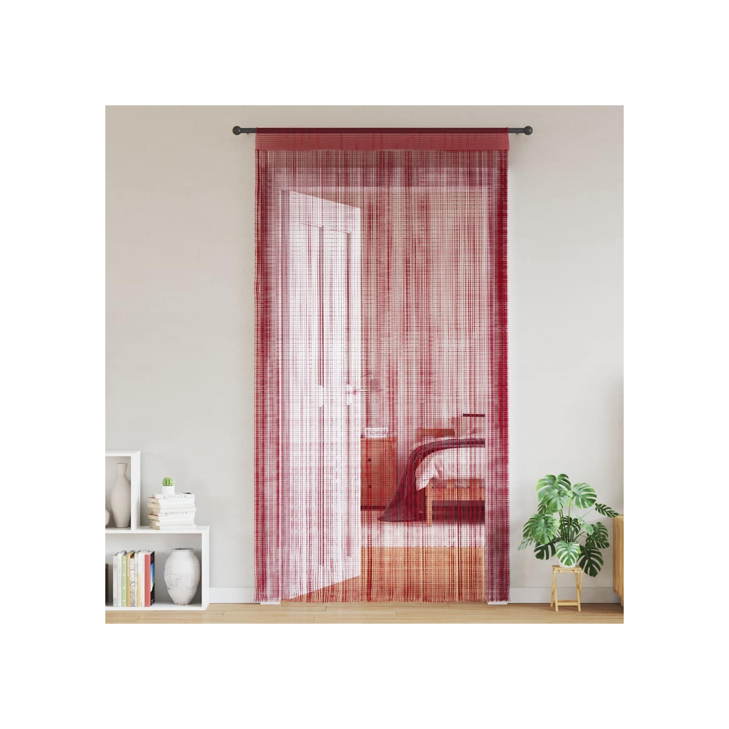 Rideau en fils 2 pcs 100 x 250 cm Bordeaux