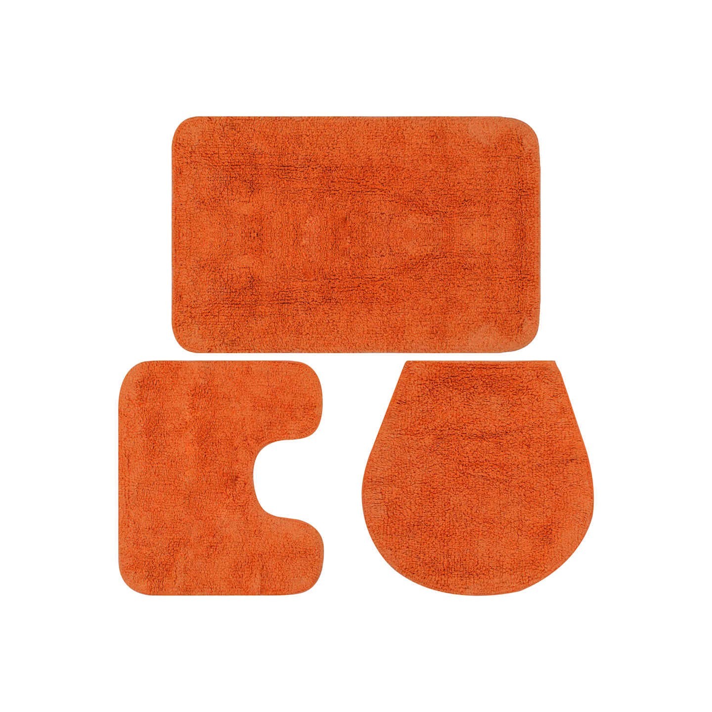 Jeu de tapis de salle de bain 3 pcs Tissu Orange