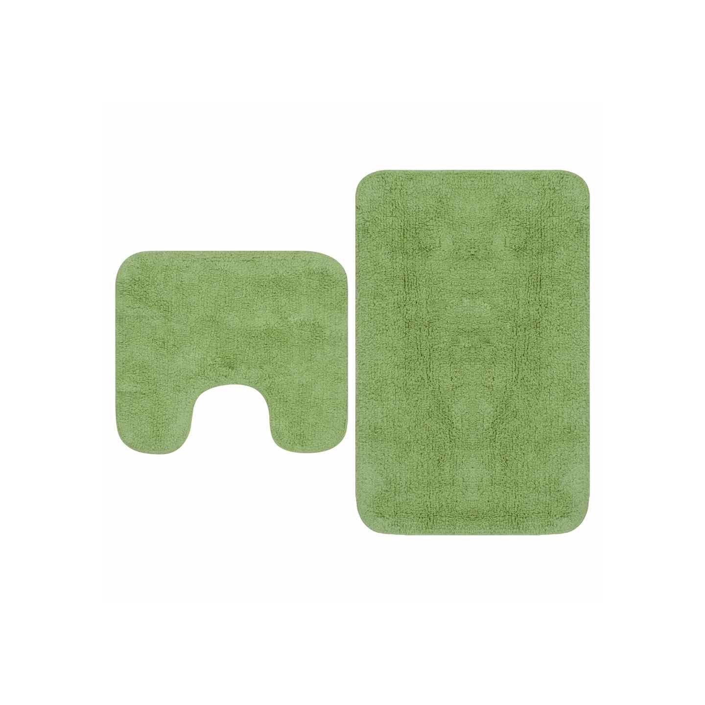 Jeu de tapis de salle de bain 3 pcs Tissu Vert