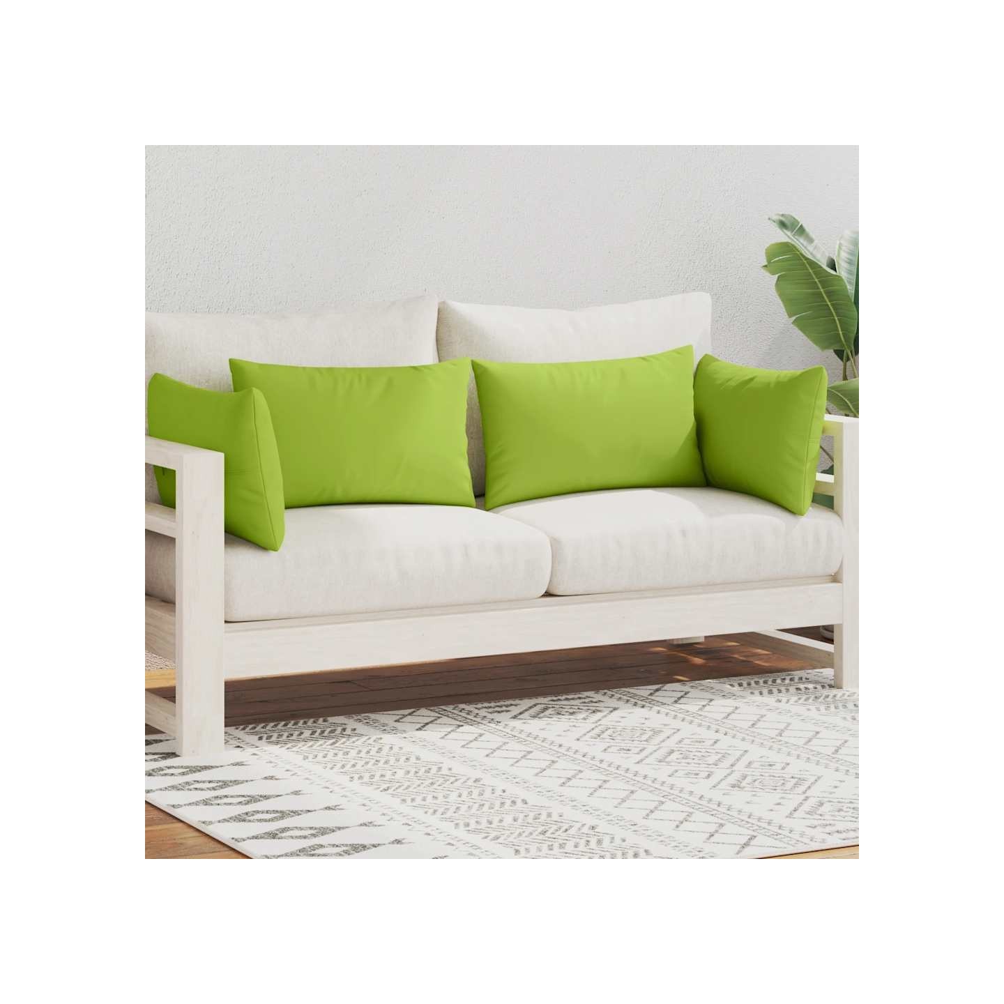 Oreiller d'extérieur lot de 4 60 x 40 cm Vert pomme