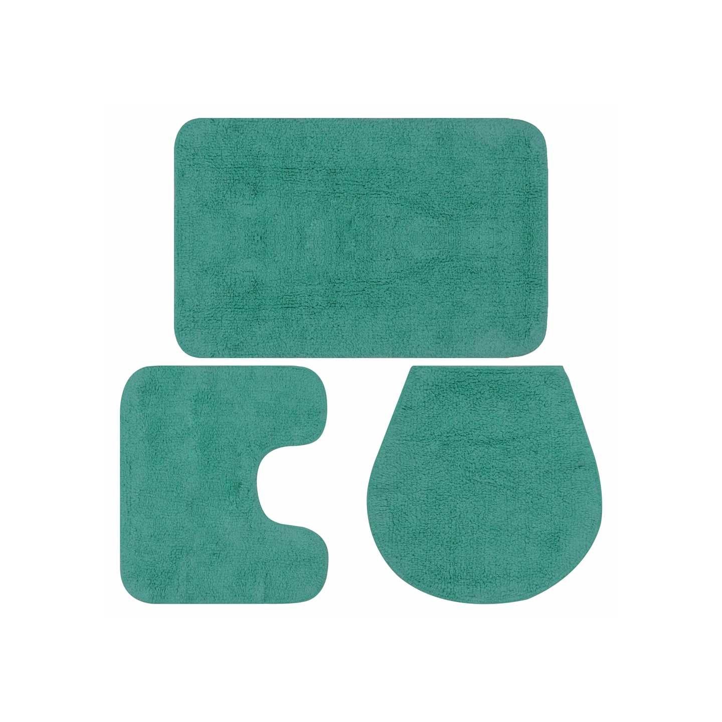 Jeu de tapis de salle de bain 3 pcs Tissu Turquoise