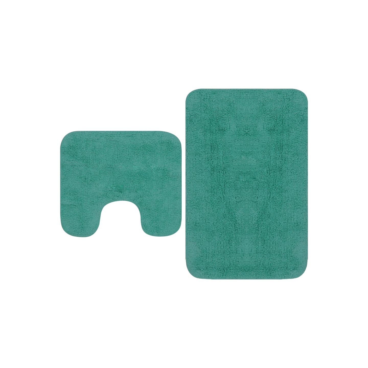 Tapis de salle de bain 2 pcs Tissu Turquoise